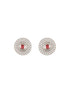 Silver Plated Ruby Red Studded Pearl Beaded Studds Earrings With Choker Jewellery Set