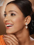 Gold Plated Zircon & Pearl Beaded Minimal Jhumka Earring