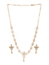 Gold Plated AD Studded Floral Pendant Minimal Jewellery Set