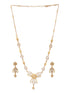 Gold Plated CZ Studded Floral Pendant Minimal Necklace Jewellery Set