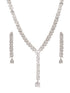 Silver Toned CZ Studded Long Tassel Delicate Bridal Jewellery Set
