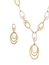 Anti-Tarnish Dual Plated Interlocking Hoop Chain Necklace Jewellery Set