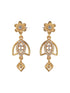 Gold Plated CZ Studded Floral Pendant Minimal Necklace Jewellery Set