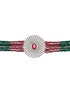 Silver Plated Ruby Red Studded Pearl Beaded Studds Earrings With Choker Jewellery Set