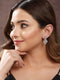 Silver Toned CZ Studded Minimal Chandbali Earrings
