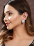 White Rhodium Zircon Square Studds Earring