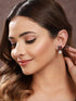 Red AD & Pearl Beaded Minimal Statement Studds Earring