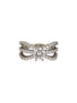 Silver Toned AD Studded Engagement Band Finger Rings