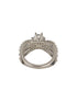 Silver Toned AD Studded Engagement Band Finger Rings