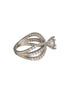 Silver Toned AD Studded Engagement Band Finger Rings