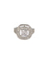 Silver Toned AD Studded Engagement Band Finger Rings