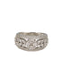 Silver Toned AD Studded Engagement Band Finger Rings