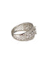 Silver Toned AD Studded Engagement Band Finger Rings