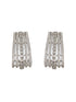 Silver Plated AD Studded Minimal Hoop Earrings