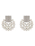 Silver Toned CZ & Pearl Beaded Designer studds Earrings