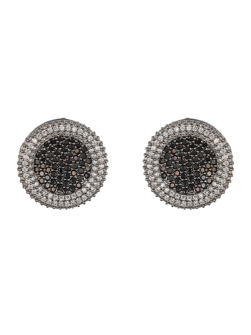 Black CZ Studded Minimal Designer Studds Earrings
