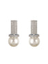 Silver Plated Pearl & CZ Studded Minimal Studds Earrings