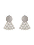 Silver Toned Pearl & AD Studded Designer Studds Earrings