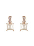 Gold Toned AD & Pearl Studded Minimal Drop Earrings