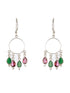 Silver Toned Red & Green AD Minimal Chandbali Earring