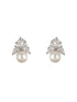 Silver Toned CZ & Pearl Studded Solitaire Minimal Studds earrings
