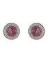 Silver Toned Pink AD Studded Minimal Designer Studds EarringsEarring