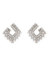 Silver Plated AD Studded Minimal Geometric Studds Earrings