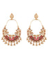 22k Gold Plated Multi Stone Studded & Beaded Temple Chandbali Earrings
