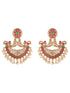 Gold Plated Crescent Shaped Peacock Chandbali Earrings