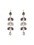 Silver Toned Amethyst Purple Minimal Necklace With Floral earrings Jewellery Set