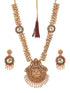 22K Gold-Plated Multi Stone-Studded Handcrafted Temple Luxury Jewellery Set