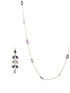 Silver Toned Amethyst Purple Minimal Necklace With Floral earrings Jewellery Set