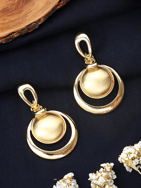 Anti-Tarnish Gold Plated Concentric balls Minimal Drop earrings