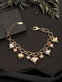 Anti-Tarnish 18k Gold Plated Heart Shaped Charm Link Wraparound Bracelet