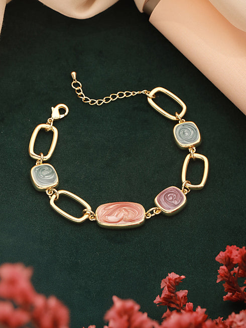 Anti-tarnish 18k Gold Plated Link Chain Trendy Bracelet
