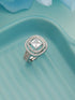 Silver Toned AD Studded Engagement Band Finger Rings