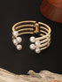Anti-Tarnish Gold Plated Pearl Cuff Kada Bracelet