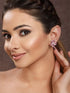 Pink Zircon Floral Minimal Studds Earrings