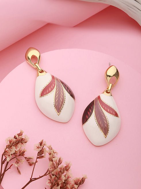 Anti-Tarnish 18k Gold Plated Dual Tone Knot Dangler Earrings