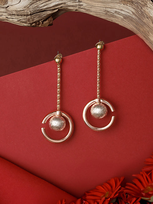 Anti-Tarnish Gold & Rose Gold Plated Chain Dangling Minimalist Earrings