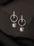 Anti-Tarnish Silver Plated Dangle Ball Drop Hoop Earrings