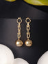 Anti-Tarnish 18k Gold Plated Link Spherical ball Dangler Earrings
