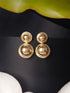 Anti-Tarnish Gold Plated Dual Ball Drop Minimal Drop Earrings