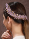 Gold Toned Purple Pearl Embedded Statement Hair Comb Pin