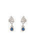 Silver Toned Blue AD Studded Luxe Quirky Drop Earrings