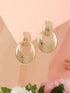 Anti-Tarnish Gold Toned Bold Statement Elliptical Earrings