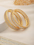 A pair of 2 Gold Dual Toned AD Studded hand Crafted Textuerd Bangles