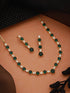 Gold Plated Green CZ Minimal Jewellery Set