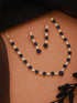 Gold Plated Blue Zircon Minimal Necklace Jewellery Set