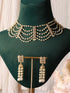 Gold Toned Pearl Beaded Minimal Choker Jewellery Set